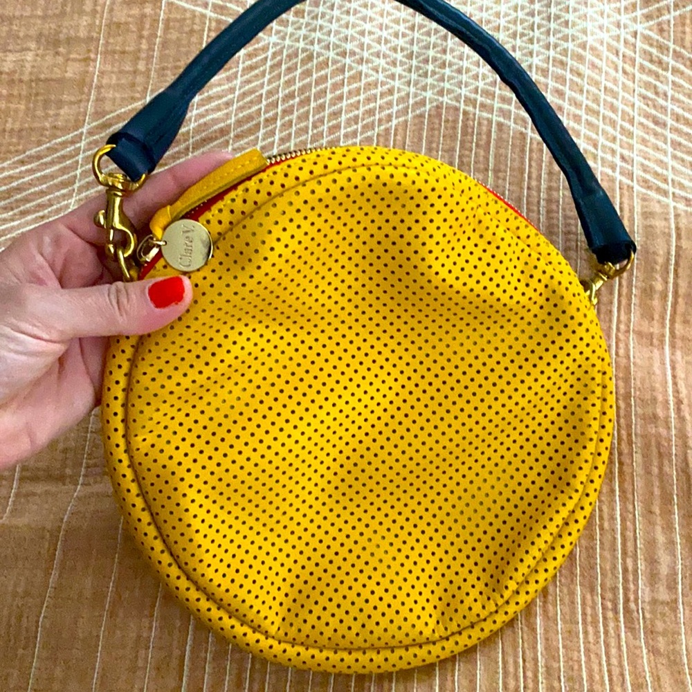 NWOT Clare V Yellow Perf Circle Bag